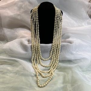 Kenneth J Lane faux pearl five strand necklace